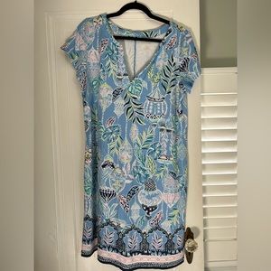 Short sleeve knee length Lilly dress in pretty pattern